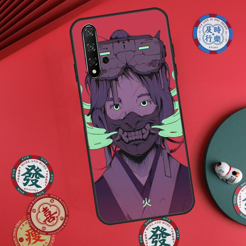Samurai Oni Mask For Huawei Nova 12s 7i 8i 11i 12i Y73 Y70 Y90 Y60 Y72 Y61 Y91 9 10 SE P30 Pro P40 Lite Case