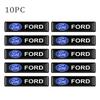 KLYE5 3D Logo Epoxy Resin Short Car Stickers Body Decor Decal Car Accessory For Ford Focus ST Mk2 Fiesta 2 Mustang Party Kuga Mk7 Edge