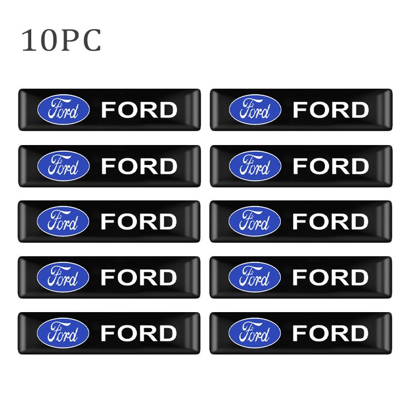 KLYE5 3D Logo Epoxy Resin Short Car Stickers Body Decor Decal Car Accessory For Ford Focus ST Mk2 Fiesta 2 Mustang Party Kuga Mk7 Edge