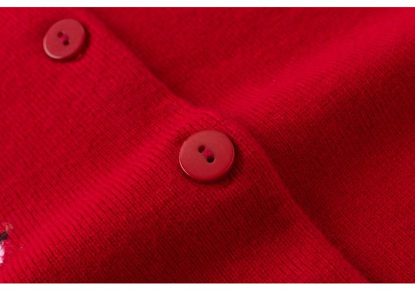 Warm Plus Size Jacquard Wool Cardigan for Middle-aged and Elderly Women