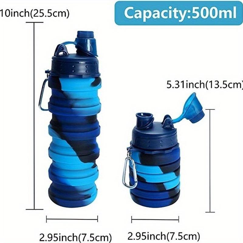 

Складные бутылки для воды для путешествий Многоразовые складные бутылки для воды для походов в спортзал на открытом воздухе (Два цвета) синий