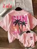 Sun Salt Sand Tree Beach Graphic Unisexs Tshirt Soft Crew Neck Female Top Tee Summer Casual Short Sleeved Unisexs Clothing