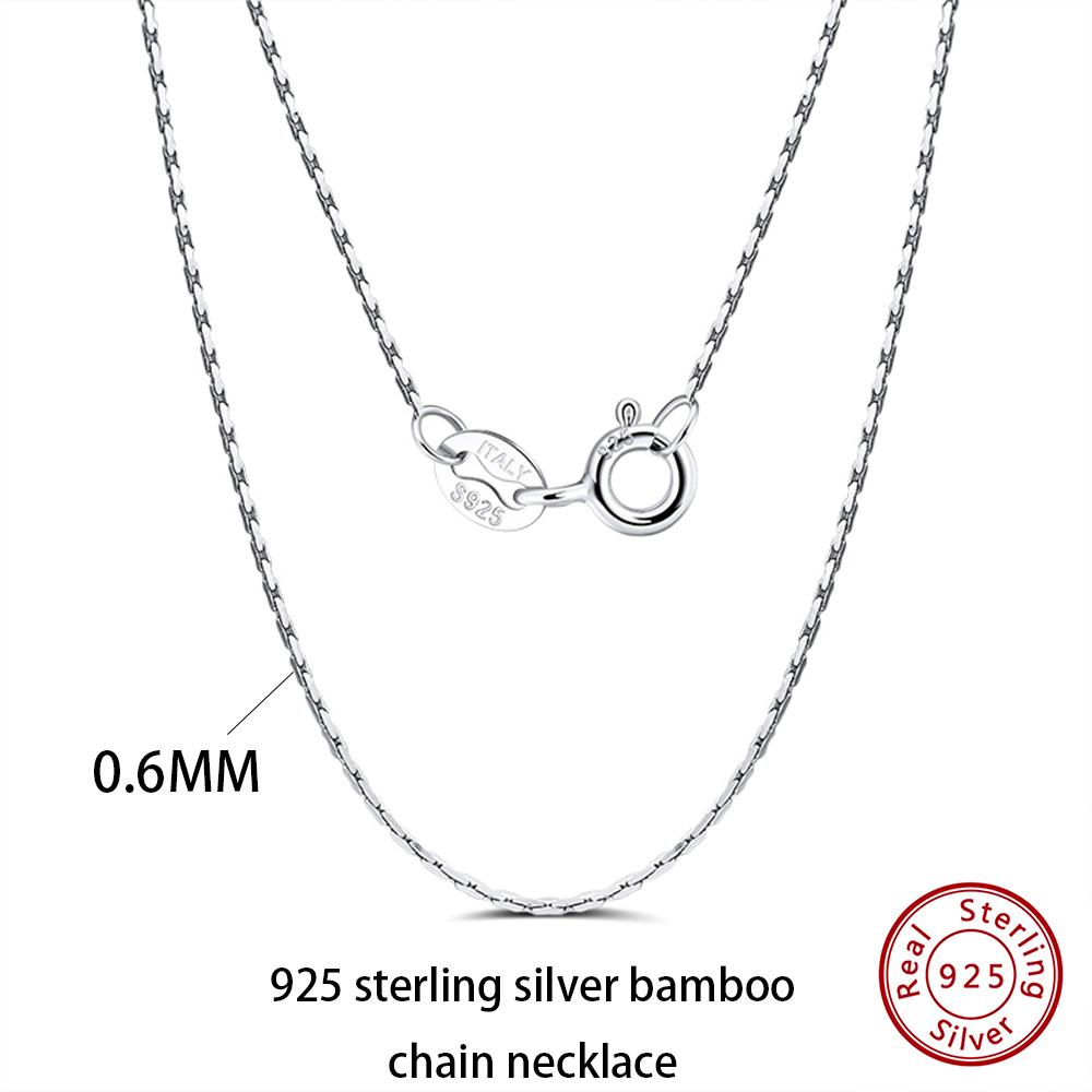 Effie Queen 100% 925 Silver Basic Chain Necklaces Box/Snake/Chopin/Figaro Beaded Chain 40-60cm Unisex DIY Casual Wear