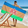 Giant Beach Towel with Geometric Flower Colorful Stripes, Ultra Soft Quick Dry Microfiber, Fade Resistant, for Pool Beach Vacation