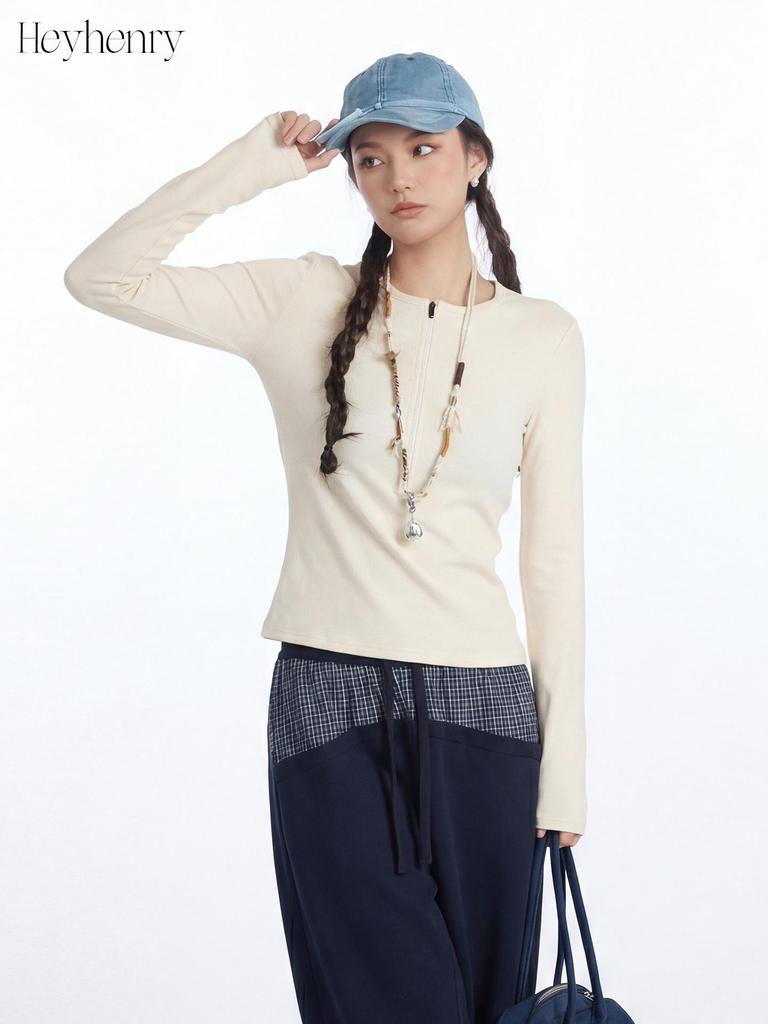 HeyHenry Women's Slim Fit Running & Yoga Long Sleeve Half Zip Top