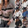 Autumn Long Sleeve Fashion V-Neck Printed Women's Shirt Shirt Women's Clothing