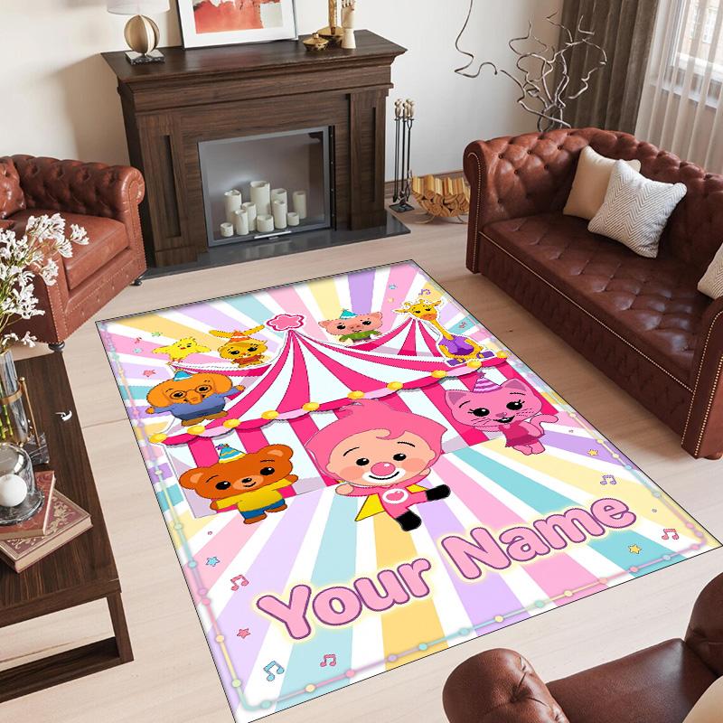 Personalized Crystal Velvet Carpet Custom Name Text,El Payaso Plim Plim Anti Slip Area Rug For Home Decoration