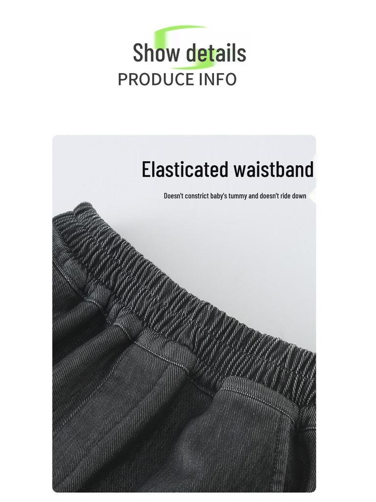 Boys' Fleece-Lined Winter Jeans: Thick Scimitar Pants for Big Kids - Autumn & Winter Style Carrot Sweatpants