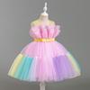 Children's Color Block Mesh Princess Dress for Special Occasions