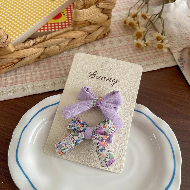 Spring New Floral Streamer Knot Hairpin Hair Band Small Fresh and Versatile Girl Side Bangs Broken Hairpin Ponytail Ring