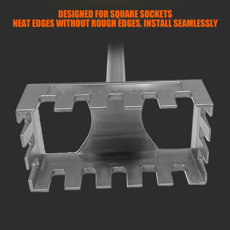 Square Hole Cutter for Electric Hammer Stainless Steel Socket Slot Cutter Creative High Carbon Steel Cutout Saw