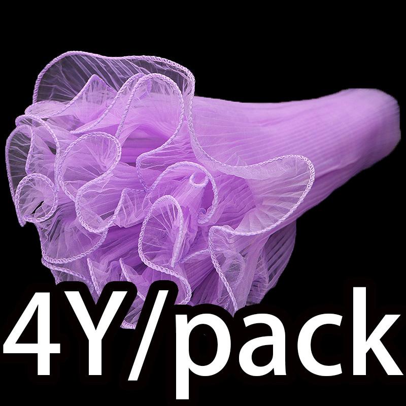 

(4 Yards/Pack) 28cm Plain Edged Wave Gauze Fresh Flower Packaging Lace Gift Wrapping Material DIY Wedding Decoration 28cm светло-фиолетовый