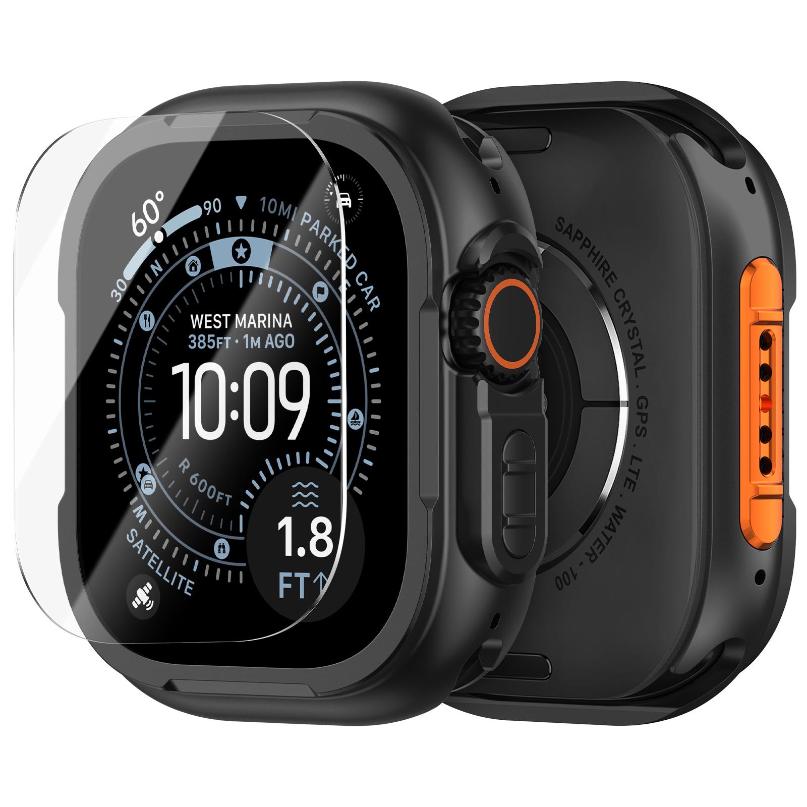 

Чехол для Apple Watch Ultra 3 2 49 мм Прочный защитный бампер с защитой экрана Роскошная крышка из цинкового сплава iWatch Ultra2 49 мм Ultra 3-2-1 49mm