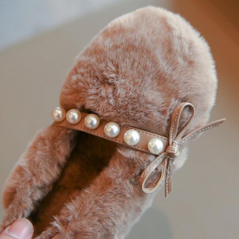 Girls' Plush Warm Fur Shoes Fashionable and Stylish Princess Shoes Korean Style All-match Moccasins