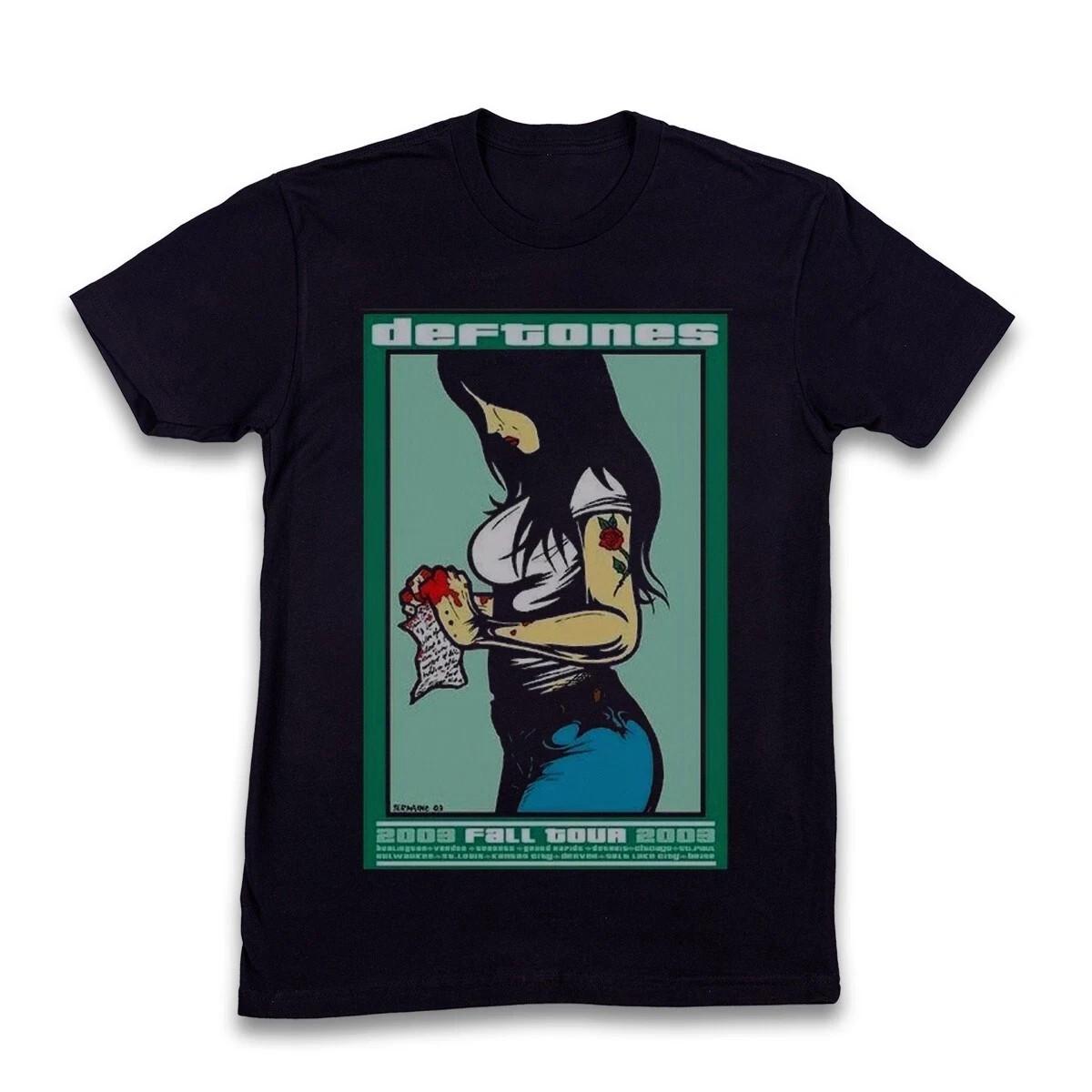 Vintage Deftones Fall Tour 03 Rogers T-Shirt, Unisex Black Cotton T-shirt S