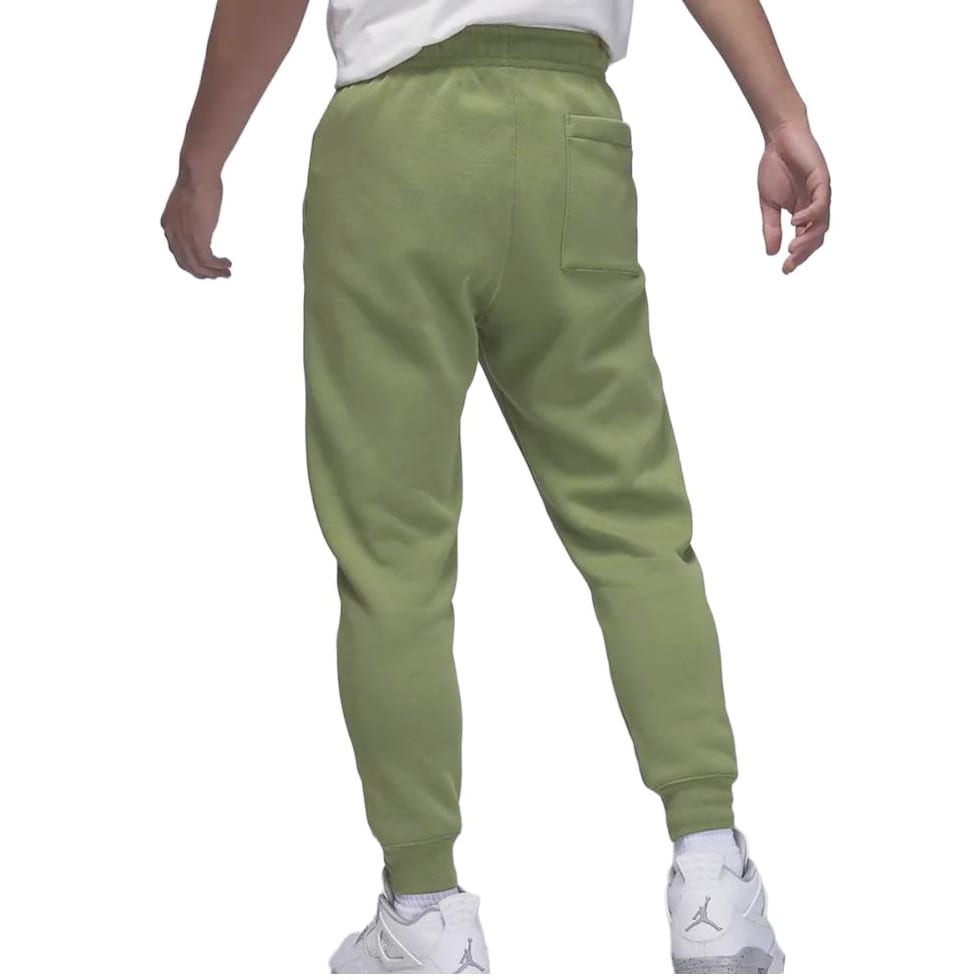 Jordan Essentials Solid Color Lace Up Casual Elastic Cuff Fleece Lined Knitted Sweatpants Men's Light Olive Yellow FJ7780-340
