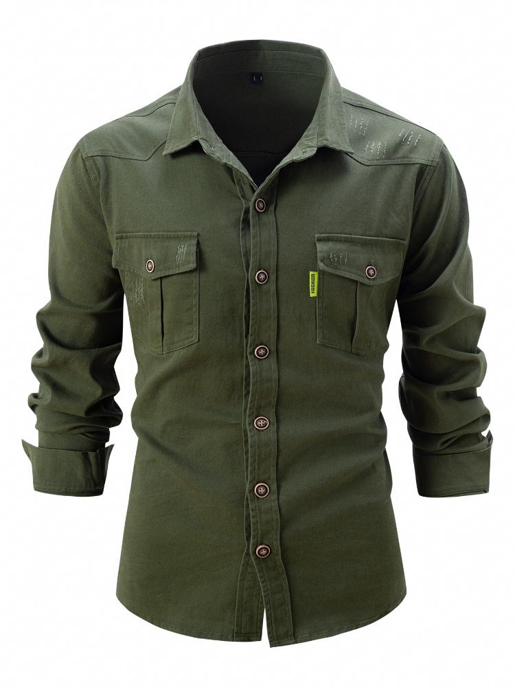 New Men's Washable Elastic Pure Cotton Casual Fashion Business Men's Long Sleeved Lining