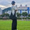 Traditionelles koreanisches Muster Einfache schwarze Hanbok-Schultergurte Händler Öko-Tasche