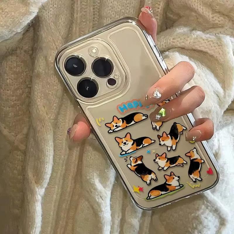 Adorable Corgi Pattern Phone Case For Samsung Galaxy S23 S24 S25 S26 Ultra S22 S21 S20 Plus FE A50 A53 A72 A73 A71 Cover