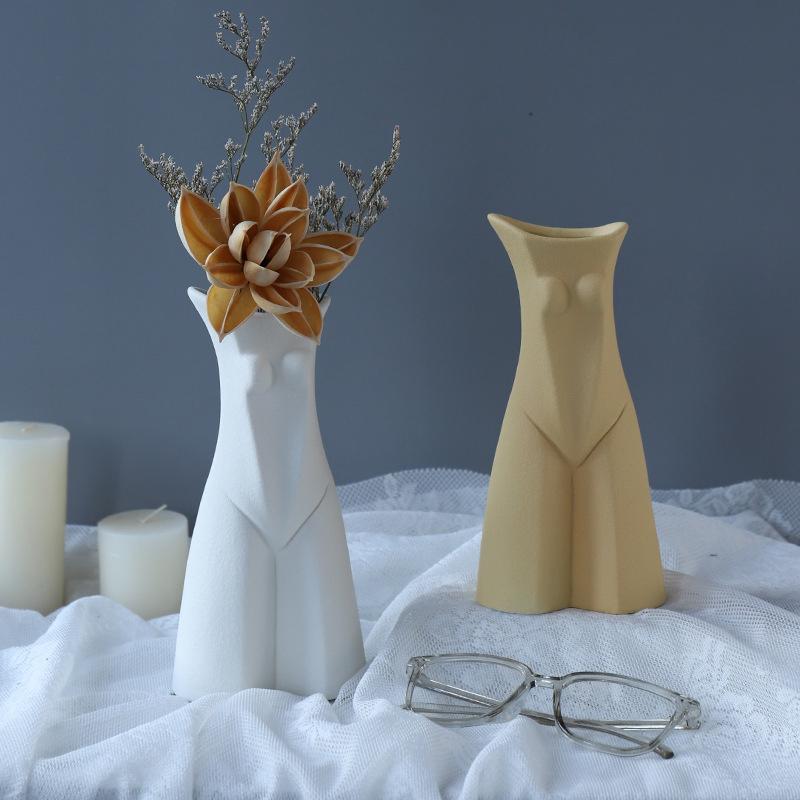 Abstract Human Vase Ceramic Hydroponic Vase Flower Arrangement Home Decor Desktop Art Ornament Garden Decoration