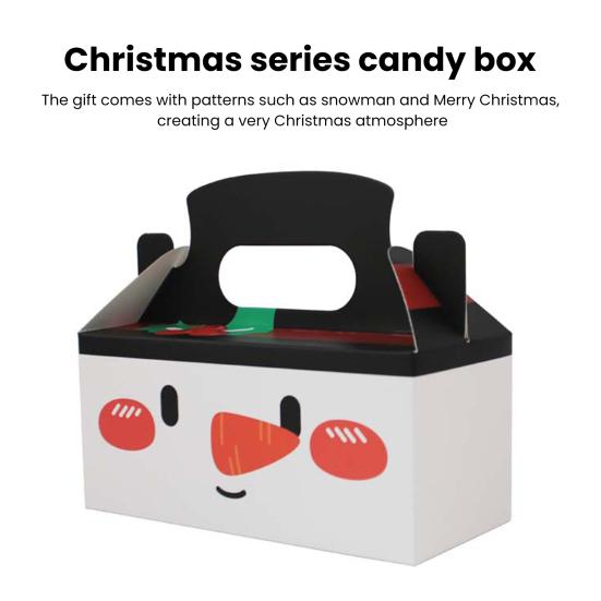 Confezione regalo di Natale da 10 pezzi Scatole regalo di cartone per caramelle Scatole per biscotti con manico Sacchetti per regali Forniture per bomboniere per feste