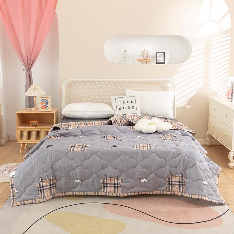 Summer Thin Ultrasonic Aloe Cotton Quilt for Dormitory Students