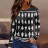 Women's Daily Casual Long-sleeved Printed O-neck Top