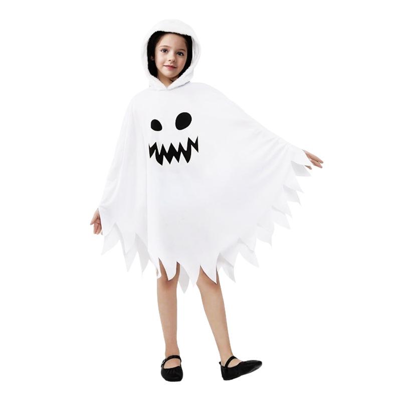 Child's Glow-in-the-Dark Ghost Face Cloak Costume for Halloween Performances
