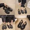 Round Head Platform Loafer Single Shoes Women's Black College Style Jk Small Leather Shoes Versatile British 2025 New One-pedal Tide