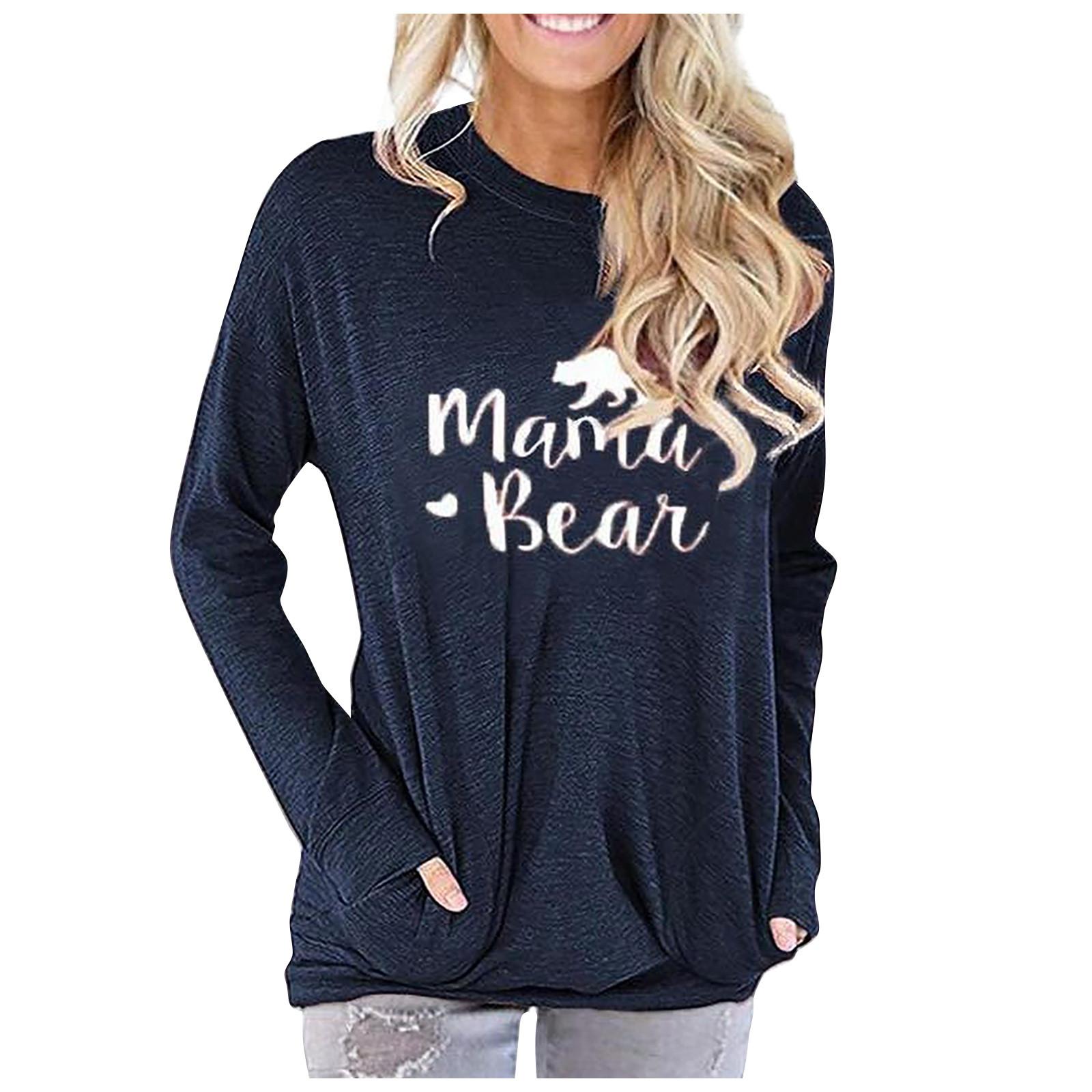 Women s Casual Fashion Christmas Valentine s Day Butterfly Printed Long Sleeve  Pullover Top XL тёмно-синий