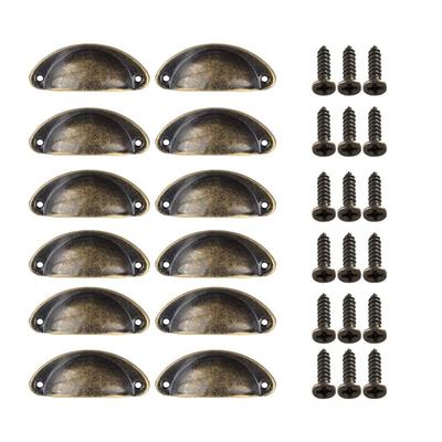 12Pz Maniglie a Pomolo Vintage per Cassetti Set di Maniglie Incassate in Metallo Maniglie a Conchiglia per Cassetti Pomelli per Mobili di Armadi e Armadietti