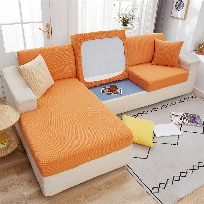 Husă Jacquard pentru Perna de Șezut a Sofalei Husă pentru Scaun Elastică Lavabilă Detasabilă Husă de Protecție pentru Șezut din Fleece Polar pentru Sofă