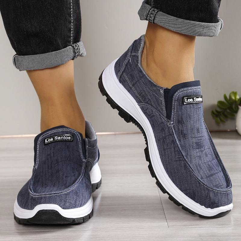 Men’s Slip-On Canvas Casual Shoes, Breathable Lightweight Spring Flats 44