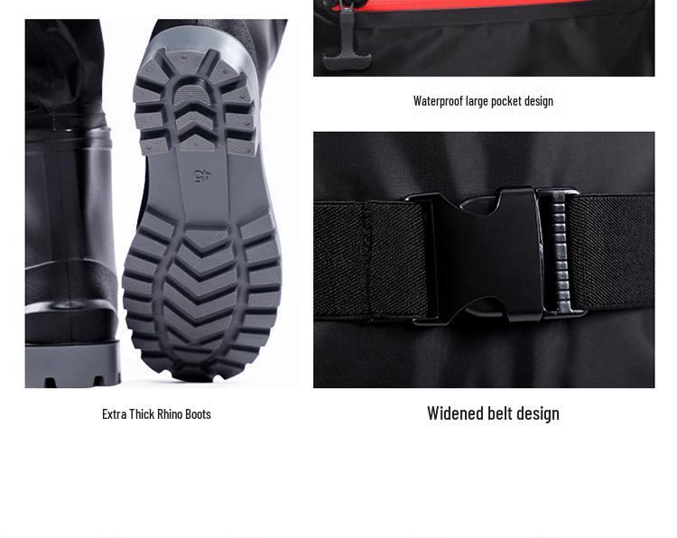 Nylon Waterproof Thickened Winter Fishing Waders with Water Shoes