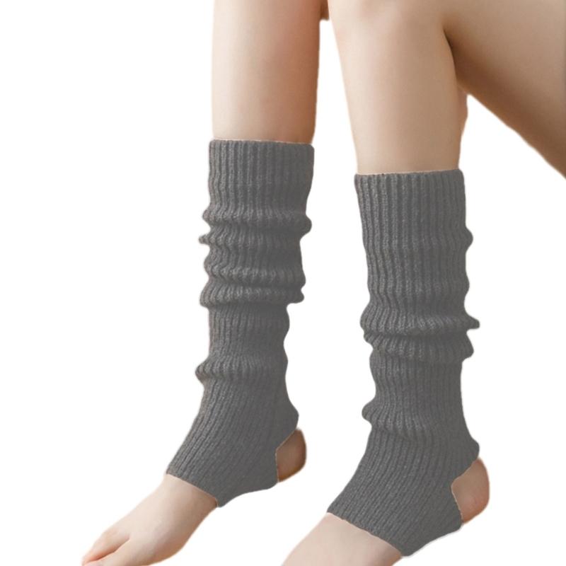 Unisex Knitted Boots Socks Soft Crochet Long Stockings Toeless Leg Warmers for Dance Knee for Protection Foot Cover