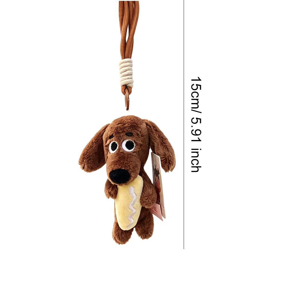 Brown Dachshund Sausage Dog Plush Pendant Plush Material Stuffed Animal Charm Backpack Charm