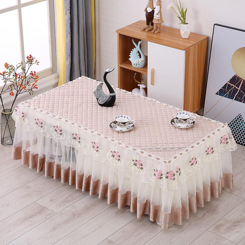 Modern Simple Household Tablecloth Processing Cotton And Linen Fabric Rectangular Peach Skin Velvet Table Cloth Coffee Table Cloth