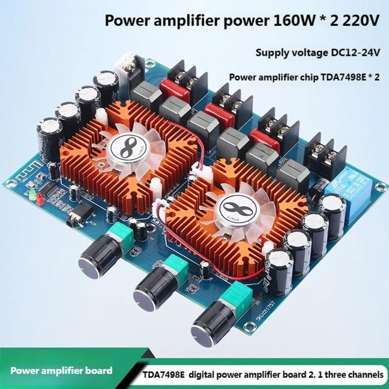 Powerful 2.1Channel Bluetooth-compatible 5.0 Amplifier Board 2X160W Stereo And 220W Bass Output For DIY Music Systems