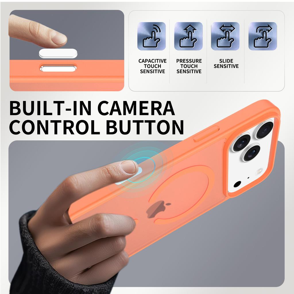 New Product for IPhone 17 Silver Shield Skin Magnetic Phone Case for Apple 16 Official Orange Logo Protective Cover