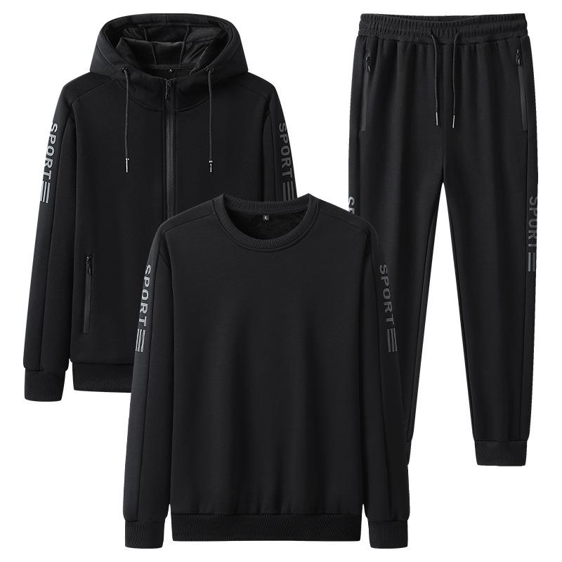 Sportanzug für Herren, Herbst und Winter, Dreiteiler für Männer mittleren und höheren Alters