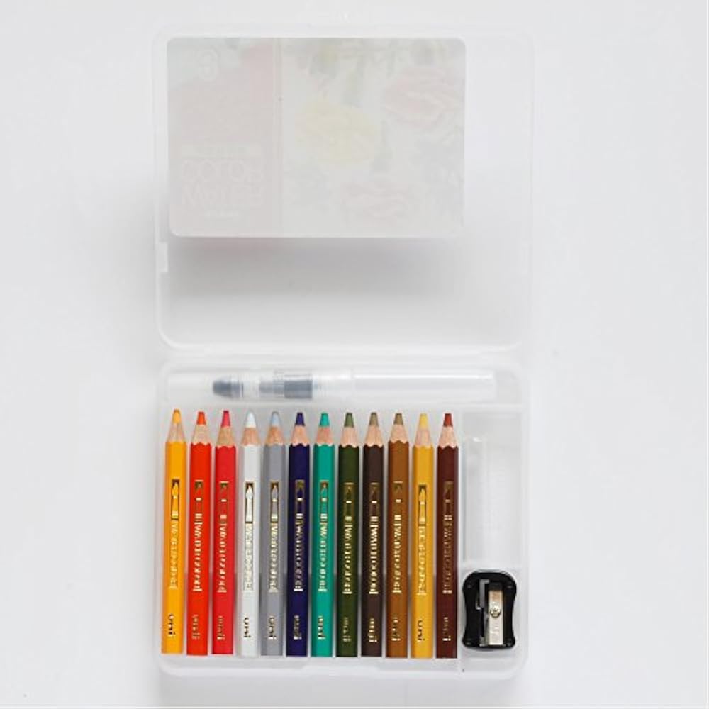 Mitsubishi Pencils, Colored Pencils, Uni, Water Color Compact Set, 12 Colors, Nature Tones