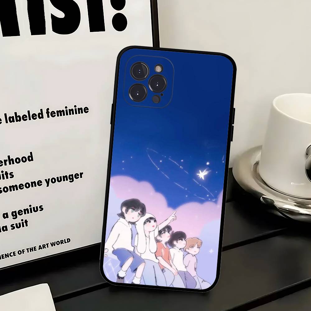 Kpop T-TOMORROW X T-TOGETHER Phone Case For Iphone 16 15 17 13 14 12 11 Pro Max Plus Black Shell Cover Case iPhone 11