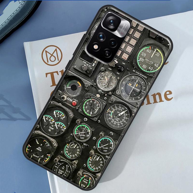 Flight Instruments Case For Xiaomi Redmi 13C 10C 12C 14C Redmi Note 14 13 Pro 12 11 9 10 9S 10S 11S 12S Cover