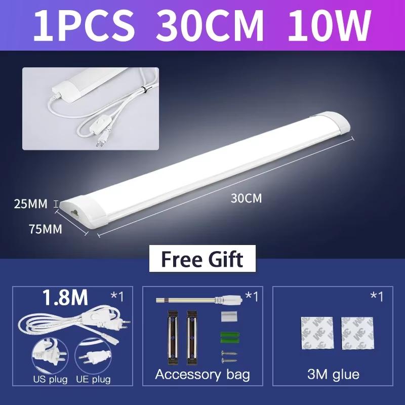 נורת לד צינור 110-220V 10/20W מנורת ארון מטבח תחתית תאורת בר עם כבל מתג 1.8 מטר לתאורת פנים ביתית חדר שינה