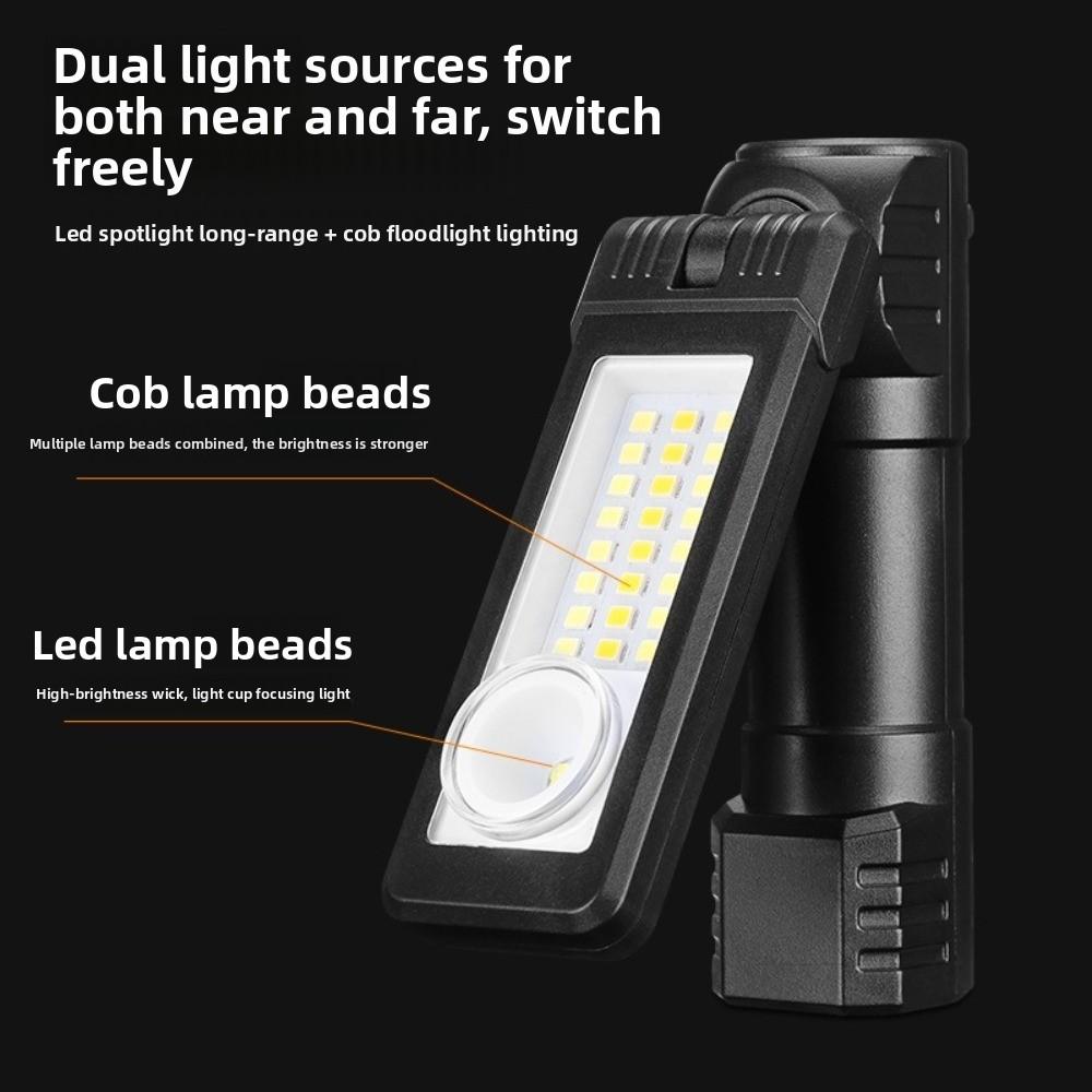 Rechargeable 1200mAh Folding Flashlight 600LM Camping Light Portable Lamps  Outdoor Camping