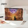 Heavy-duty Canvas Pouch Storage Bag, with Smooth Zipper, Thickened Polyester Large Capacity Thick Bag Cosmetic Halloween Witch Pumpkin Pattern Printed