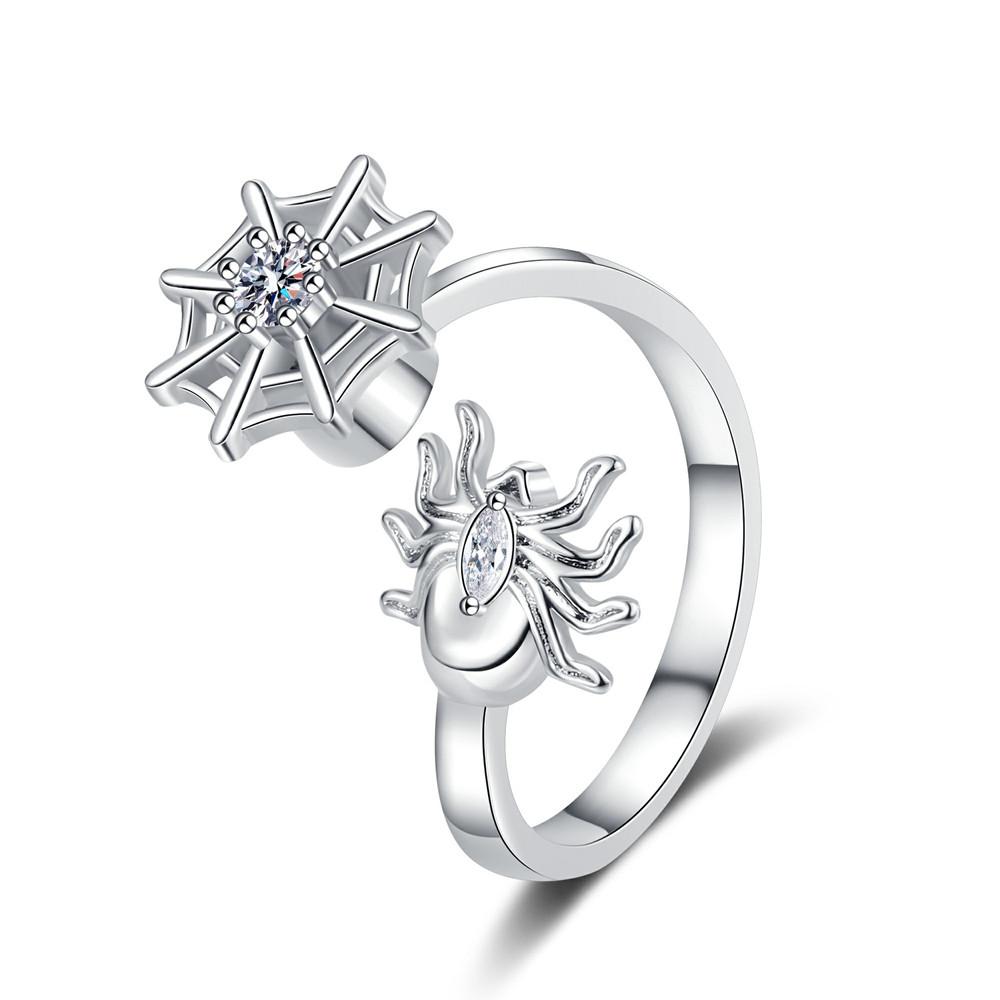 

American Style Rotating Spider Web Rings Sweet & Spicy Acubistyle Anti Anxiety Ring Goth Accessories Women Couples Gift Items resizable