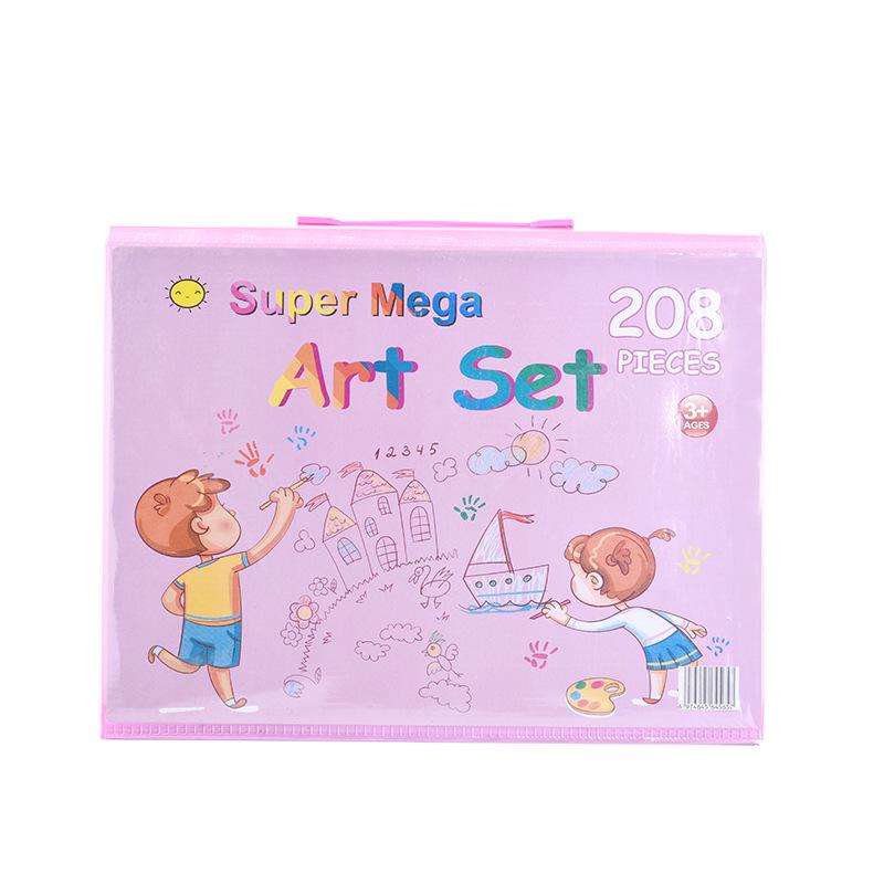 208-Piece Children's Painting Set: Colored Pencils, Crayons, Watercolor Pens - Perfect Gift for Kids