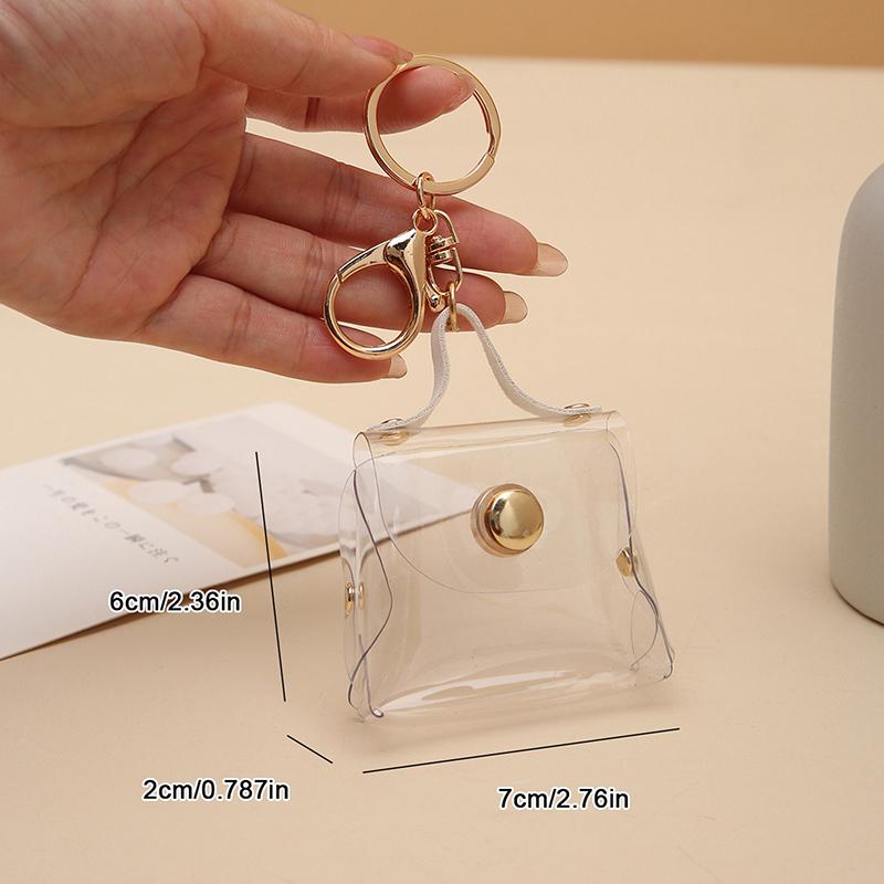 Transparent Mini Coin Purse Keychain Bag Charm Handbag Design Coin & Earphone Holder Novelty Miniature Purse Keychain