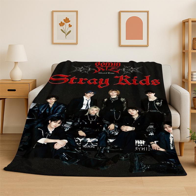 Fashion Kpop Stray Kids Soft Flannel Throw Blanket,Cozy Blanket for Bed,Couch,Sofa,Bedroom,Living Room,Travel,Picnic Camping